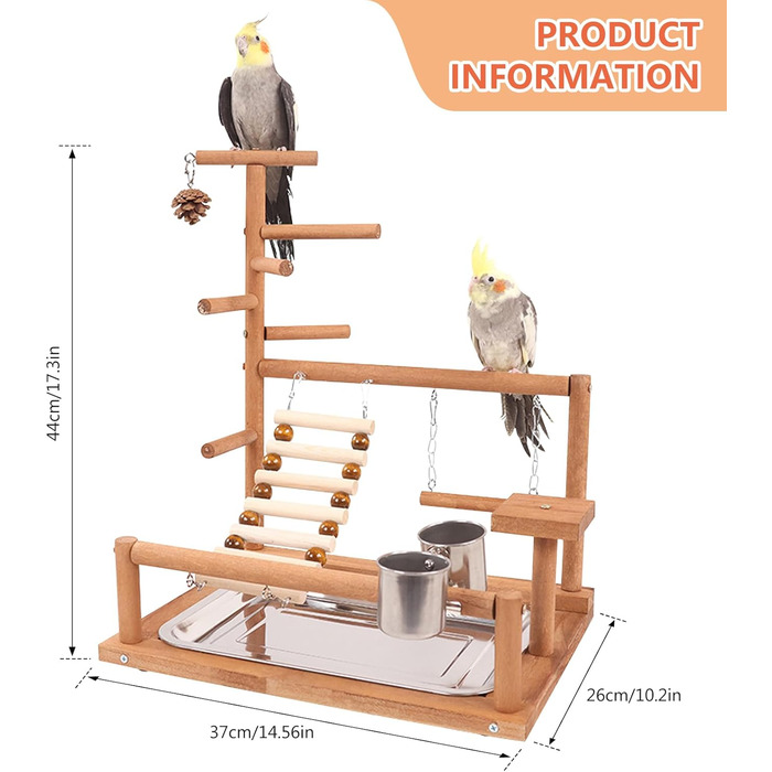 Стійка-ігровий майданчик для птахів Parrot Playstand - ідеально для папуг, хвилястих попугаїв, канарів та інших птахів