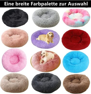 Ортопедична подушка для собак середніх порід, плюшеве ліжко для собак та котів, кругла м'яка подушка-гніздо, ліжко для собак, ліжко для котів (фіолетовий, 110x110x20 см)