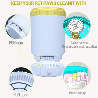 Очисник лап для собак PJDDP з рушником: портативний, силіконовий, для собак і котів, масаж, видалення бруду (сірий)