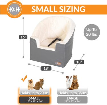 Підвищення для собак K&H Pet Products Eimer Booster з кріпленням для безпеки, сірий/кремовий, для маленьких собак