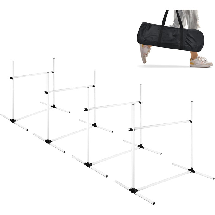 Набір для аджиліті для собак ORHEYA: 4 перегородки, регульована висота, 104x70x101 см, білий