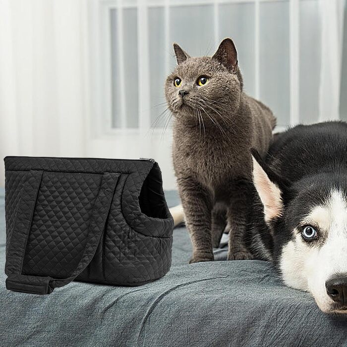 Сумка-переноска для собак та котів чорного кольору | Зручна переноска для маленьких собак, кошенят та цуценят