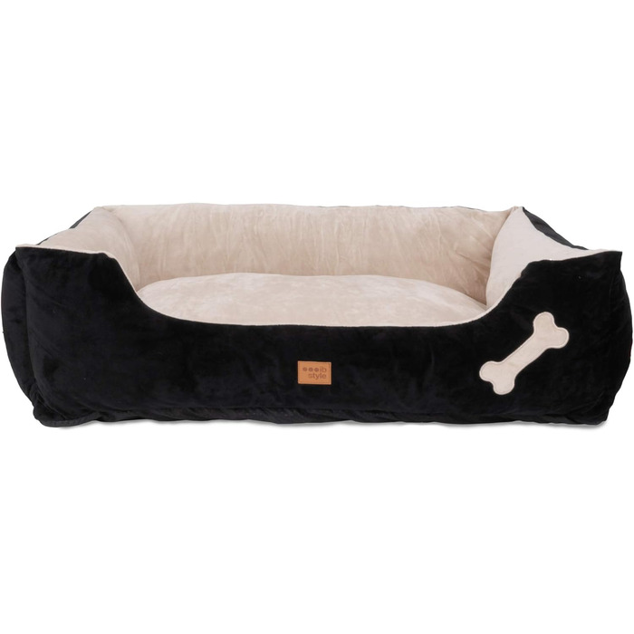 Крісло-ліжко для собак Buddy, чорне, M (85x70 см), знімний чохол