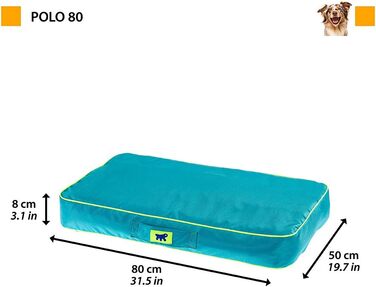 Ортопедичний лежак для собак та котів FERPLAST Polo - блакитний, 80 x 50 x 8 см, M