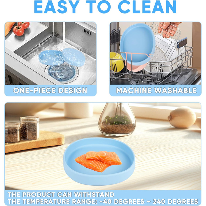 Миски для котів та собак Bebeibon: силіконові, неслизькі, 330 мл, 2 шт. (Блакитний)