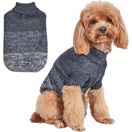 Теплий зимовий одяг для собак: м'який пуловер Jecikelon з відтінками, роллекруаген, розмір S, темно-синій