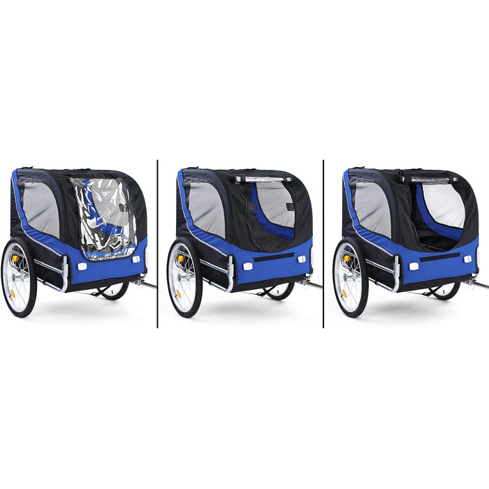 Причіп для велосипеда для собак, складний, блакитно-чорний, до 40 кг