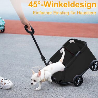 Візок для собак Homewell: складаний, багатофункціональний, з висувним ручками (чорний)