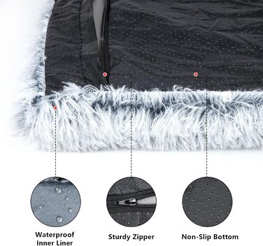 М'який матрац для собаки, неслизька підкладка, крісло-гніздо для великих собак, сірий, 100 x 60 см (75x50 см)