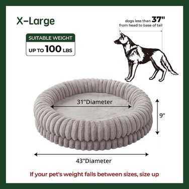 Кругле ортопедичне ліжко для собак BALANCE, для маленьких собак, кошенят та цуценят, з неслизьким дном, 60х60 см, колір: вівсянка