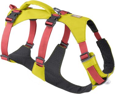 Шлея Ruffwear Flagline з ручкою, легка та регульована, 3 точки кріплення повідка, посилені ремені та міцний металевий V-подібний кільце, колір зелений, розмір S (56–69 см) для собак