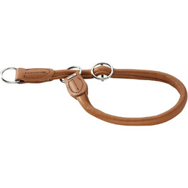 Дресирувальний нашийник HUNTER ROUND & SOFT ELK, м'яка кругла шкіра, для собак, розмір 50 (M-L), коньячний