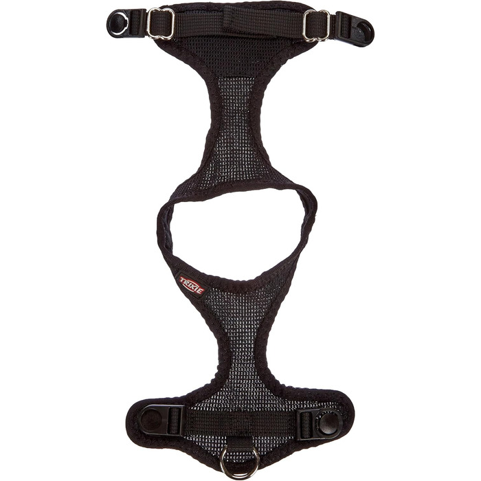 Шлея для собак TRIXIE Comfort Soft XXS–XS, чорна, м'яка, регульована, для бігу, обхват грудей 25–35 см