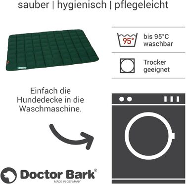 Лежак для собак Doctor Bark L, м'яка та міцна лежанка для великих собак, зелена, для дому та вулиці, прана при 95°C