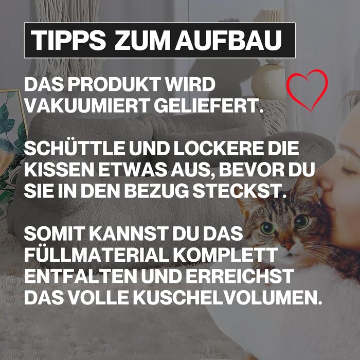 Кішка Софа Simba для котів та собак сірого кольору | З міні-подушкою | 70x48 см | Ліжко для котів та маленьких собак | М'яке, з достатньою підкладкою | Знімний чохол