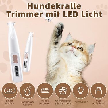 Професійна машинка для стрижки тварин з LED-підсвічуванням, бездротова, для собак, котів, стрижка лап, очей, вух, обличчя, тіла