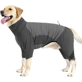 Зимовий одяг для собак, теплий зимовий куртка з коміром, для маленьких, середніх та великих собак, прогулянки, подорожі, кемпінг, сірий, розмір L (сірий, розмір XL)