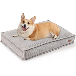 Ортопедичне ліжко для собак FUKUMARU - 91x64x14 см, знімний вологостійкий чохол, м'який килимок для собак, матрац для собак, ковзаюча поверхня, сірий колір.