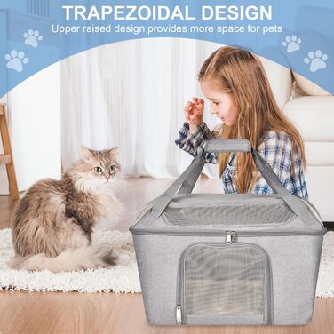 Транспортна переноска для котів та собак, складана переноска-мішок, переноска для тварин з регульованим плечовим ременем, схвалена авіакомпаніями