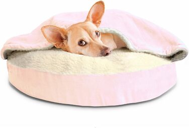 Ортопедичне ліжко для собак Furhaven, 66 см, для середніх та маленьких собак, до 13,6 кг, знімний, пральний чохол, Sherpa & Wildleder Snuggery, блакитне, з м'якої вовни та замші, 66 x 66 x 8 см