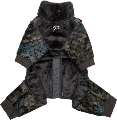 Комбінезон Puppia Bylur для собак, чорний, XL - теплий, з інтегрованим шлейкою