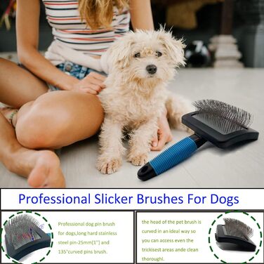 Щітка для грумінгу собак Goldendoodles, велика, з нержавіючої сталі, масажна, 25 мм