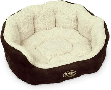Ліжко для собак Nobby Taika, 66 x 57 x 22 см, коричневе/вовняно-біле, комфортне