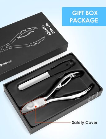 Ножиці для стрижки кігтів собак Gobeigo з пилочкою, професійний догляд за кігтями домашніх тварин, гострі леза, ножиці для кігтів собак великих порід/товстих кігтів/старих котів