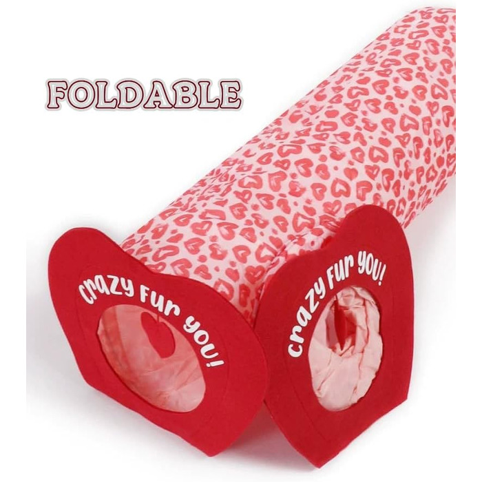 Туннель-іграшка для котів та тварин, Pop-Up, складаний, для дому (червоний)