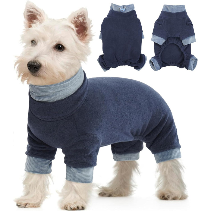 Теплий зимовий пуловер для собак, фліс, на осінь/зиму, для малих та середніх порід, чихуахуа, бігль, синій, XS