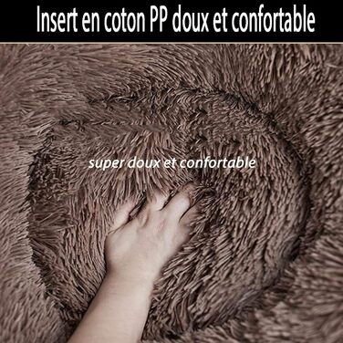 Ортопедичне ліжко для собак XXL: зручне диван-софа для великих собак (лабрадорів) з м'якою оксамитовою оббивкою, овальне, з ефектом пам'яті, антистрес, коричневе, миється