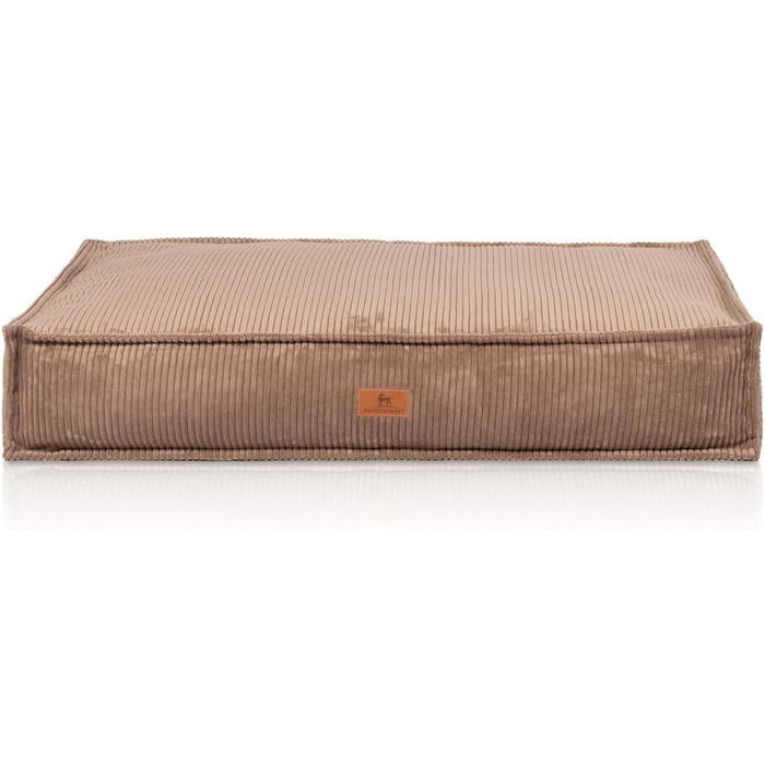 М'яке собаче ліжко Knuffelwuff Lesedi з корду, 135x90 см, знімний чохол, коричневе - для собак великих, середніх та маленьких порід