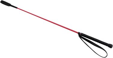 Червона шкіряна реітпітше (уздечка) з петлею для руки та гумовою ручкою, 65 см