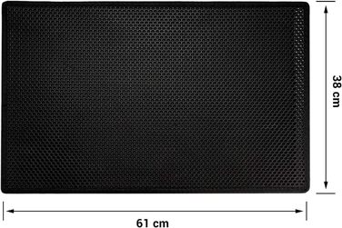 Килимок для котячого туалету Pieviev Katzenklo Matte з дизайном у вигляді стільових сот, сірий (76x61 см) / чорний (61x38 см)