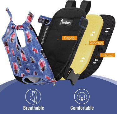 Pawaboo Рюкзак-переноска для тварин, регульований, для собак та котів середніх розмірів (Denim Blue, S)