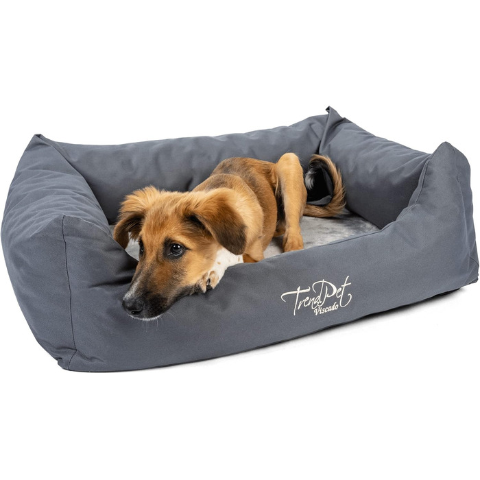 Ортопедичне собаче ліжко TrendPet Viscado сірого кольору, 100 см