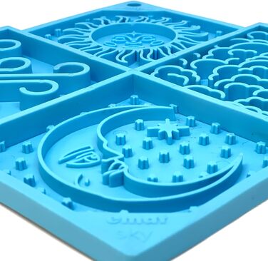 Leckmat SodaPup Bones eMat – довговічний годівник для тварин з безпечного гумового матеріалу, стимулює розум, запобігає переїдання, сприяє свіжому диханню, Sky eMat