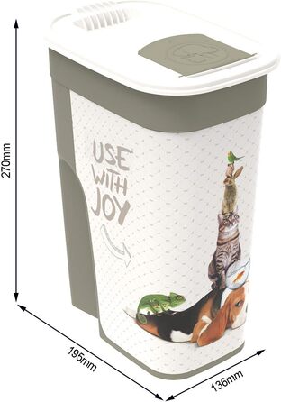 Контейнер для корму Rotho Flo 4.1л з кришкою, харчовий пластик PP, BPA-free, антрацит