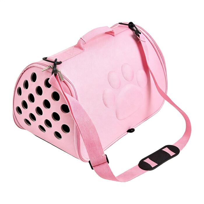 Транспортувальна сумка для кота з плечовим ременем | Переноска для кошенят для подорожей, активного відпочинку, літаків, кемпінгу, відвідування ветеринара, міста та подорожей | Рожева