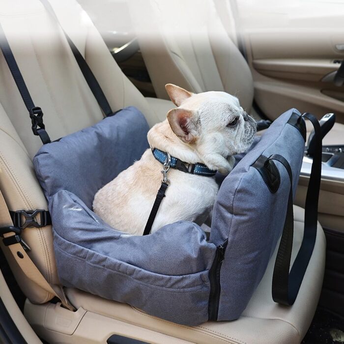 Автокрісло для собак - переноска для маленьких собак, з кишенями, поводок, знімне автоліжко для заднього та переднього сидіння