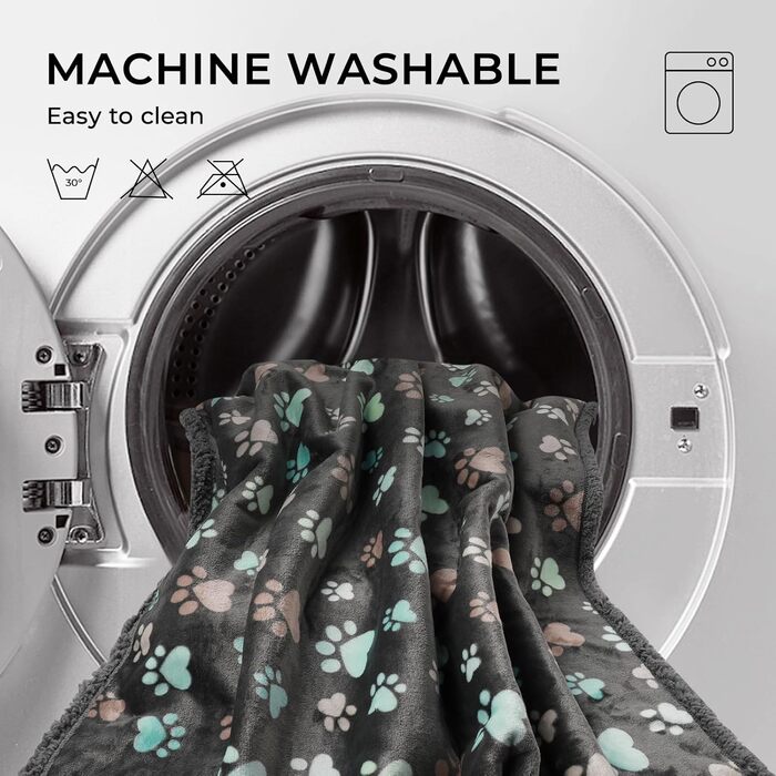 Водонепроникний килимок для собак Luciphia, плюшевий, з флісу, для дому та вулиці, захисний для дивану, ліжка, автокрісла, меблів, сірий, розмір L (145 x 165 см)