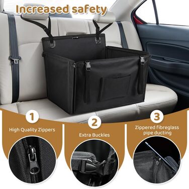 Автокрісло для собак KYG - стабільне, водовідштовхувальне, антиковзаюче, з 4 ременями, M (58x55x36 см)