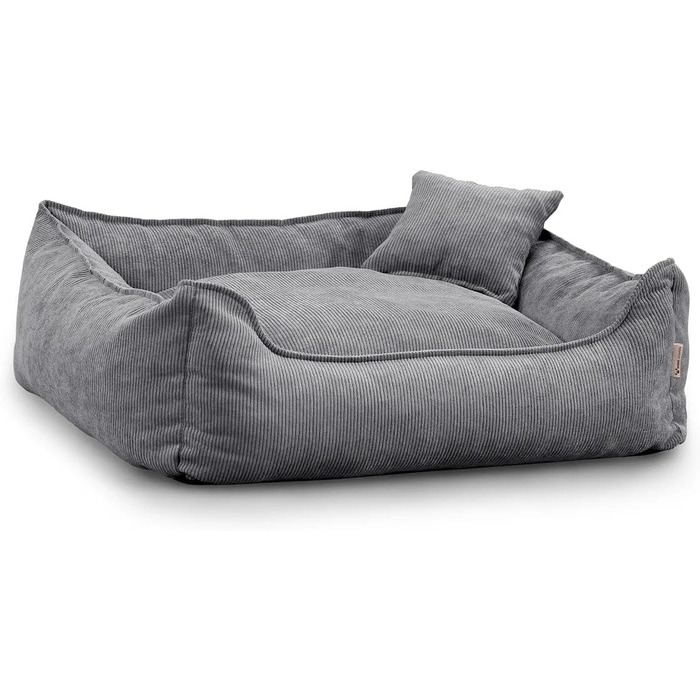 Gutekissen® Lucky: М'яке ліжко для собак – ліжко для домашніх тварин з поліуретановою начинкою, знімний чохол (темно-сірий, L - 90x75)