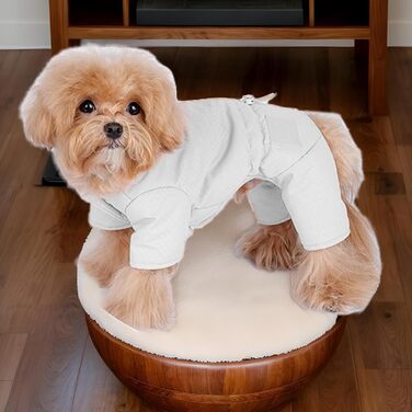 Зимова куртка для собак, тепла флісова куртка для маленьких собак, тепла зимова одіяння для тварин (білий, S)