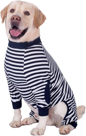 Піжама для собак, комбінезон, одяг для собак середнього та великого розміру, дихаючий, з блискавкою, м'яка бавовна