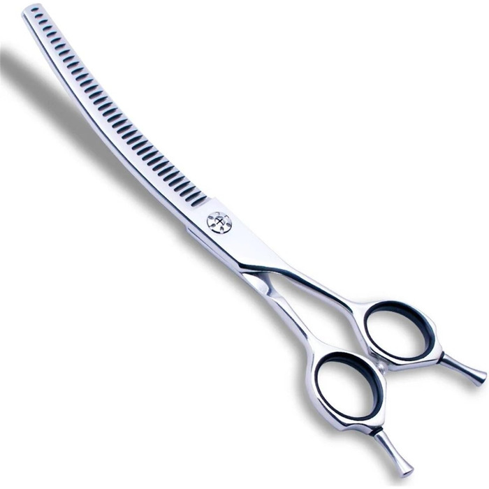 Ножиці для грумінгу собак, 35 зубів, права кривизна, для стрижки та проріджування шерсті