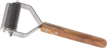 Гребінець для підшерстка собак та котів - для вичісування, видалення ковтунів, дворядний дерев'яний гребінець, щітка для грумінгу котів та цуценят