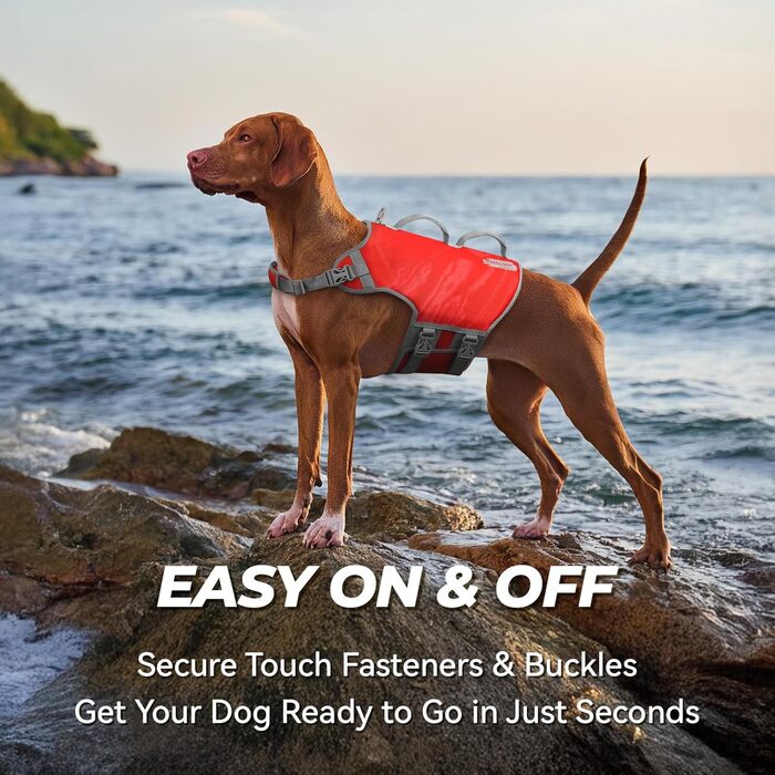 Жилет рятувальний для собак VIVAGLORY Neoprene, L, блакитний. Жилет рятувальний для собак, плаваючий жилет, допомога у плаванні