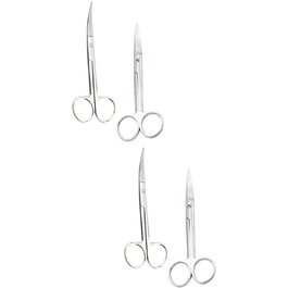 Набір з 2 професійних фризьорських ножиць для тварин Ipetboom з нержавіючої сталі. Круглий наконечник, для дому та салону, прямі та зігнуті кінці.