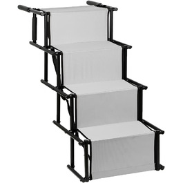 Рампа для собак, складана, сіра. Максимальне навантаження 75 кг, регульований розмір, 139x45x76 см